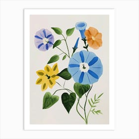 Painted Florals Morning Glory 6 Art Print