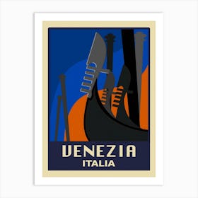 Venice, Italy Travel Poster, Karen Arnold 2 Art Print