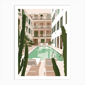 Cactus Swimming Pool Art Print