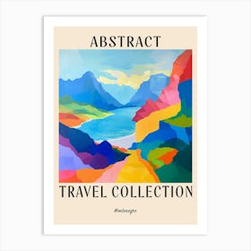 Abstract Travel Collection Poster Montenegro 1 Art Print