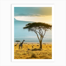 Giraffes In The Savannah 2 Art Print