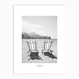 Poster Of Cefalu, Italy, Black And White Photo 4 Art Print