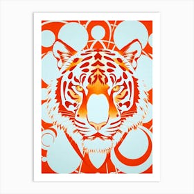 Tiger Head Orange Illustration Art Print