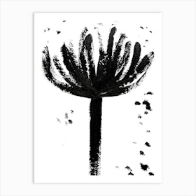 Black and white dandelion  Art Print