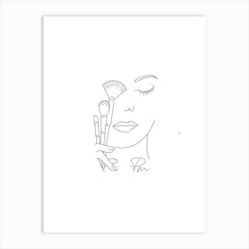 Makeup Brushes Art Print