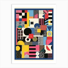 Playful And Colorful Geometric Shapes Arranged In A Fun And Whimsical Way 8 Art Print