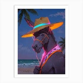 Donkey On The Beach Art Print