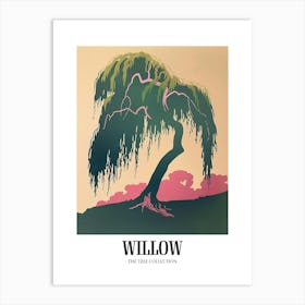 Willow Tree Colourful Illustration 1 Poster Art Print