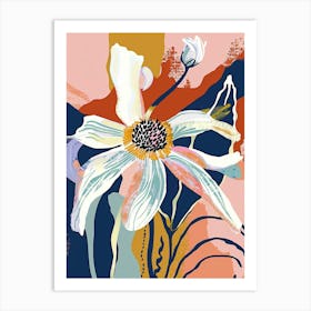 Colourful Flower Illustration Oxeye Daisy 4 Art Print