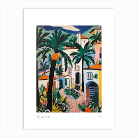 Amalfi Coast Matisse Style, Italy 8 Watercolour Travel Poster Art Print