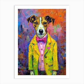 Tail Wagging Wonderland; Dog Inspired Oil Art Art Print