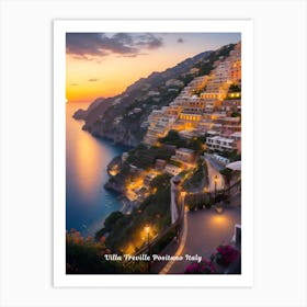 Sunset In Positano Art Print