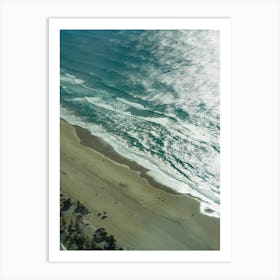 Gold Coast Aerial Drone Image Of Beach And Sun Reflecting. Overlooking The Beach And City, Popular Queensland Hotels Art Print