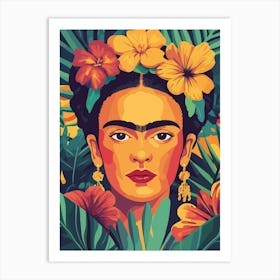 Frida floral Art Print