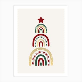 Christmas Rainbow Tree Art Print