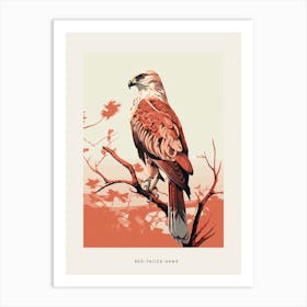 Minimalist Red Tailed Hawk 3 Bird Poster Art Print