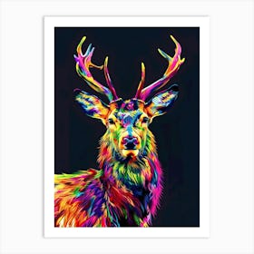 Colorful Deer Art Print