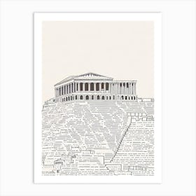 Acropolis 2 Athens Boho Landmark Illustration Art Print