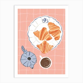 Croissants And Coffee Art Print Art Print