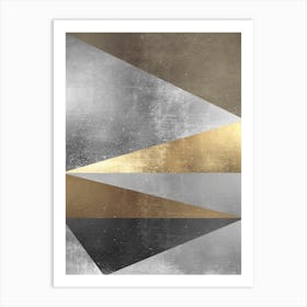 Gold and metal geometry 3 Art Print