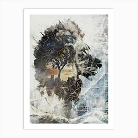 Poster Lion Africa Wild Animal Illustration Art 04 Art Print