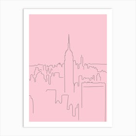 New York Line Pink Art Print