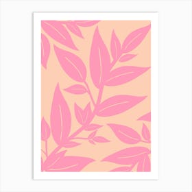 Orange And Pink Leaves Art Print