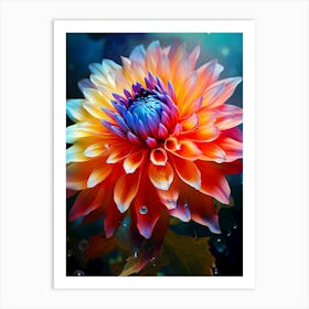 rainbow close up flower Art Print