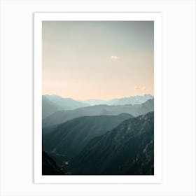 Mountain Range At Sunset Art Print