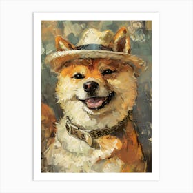 Oil Painting Smiling Shiba Inu 14 Art Print