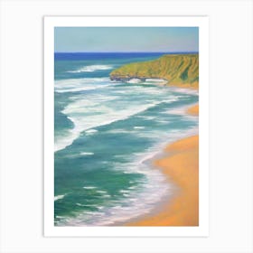 Watergate Bay Beach Cornwall Monet Style Art Print