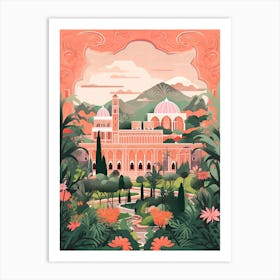 The Alhambra   Granada, Spain   Cute Botanical Illustration Travel 0 Art Print