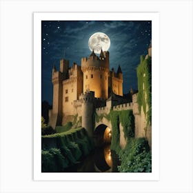 Castle At Night 4 Art Print