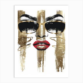 Gold Face 8 Art Print