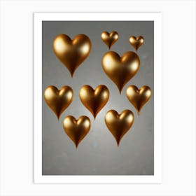 Golden Hearts Art Print