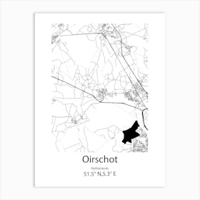 Oirschot,Netherlands Minimalist Map Art Print