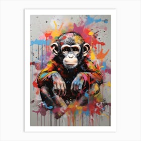 Colorful Monkey Art Print