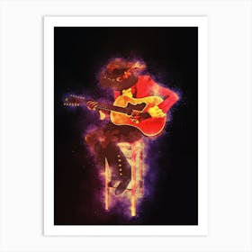 Spirit Of Jimi Hendrix Machine Gun Art Print