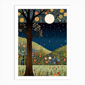 William Morris Moonlight In The Garden 16 Art Print