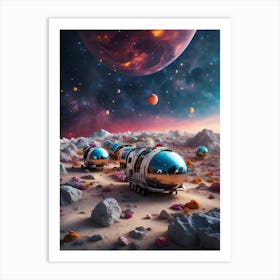 Spaceships On The Moon Art Print