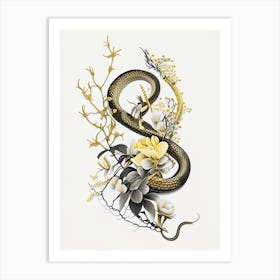 Yellow Bellied Snake Gold And Black Poster