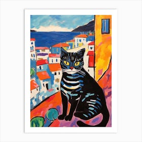 Painting Of A Cat In Marseille France 3 Art Print