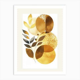 Gold Leaves 8 Art Print