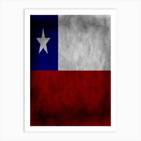 Chile Flag Texture Art Print