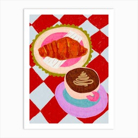 Coffee And Croissants 1 Art Print