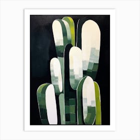 Modern Abstract Cactus Painting Ladyfinger Cactus Art Print