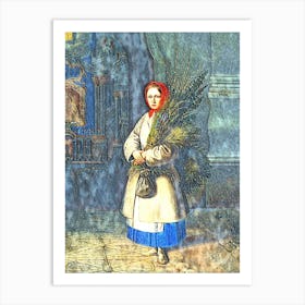 Old Painting Remastered Lithuanian Girl Art Print