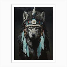 Iberian Wolf Native American 1 Art Print