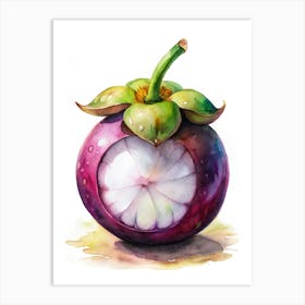 10 Mangosteen With Its Purple Rind And White Inte Art Print