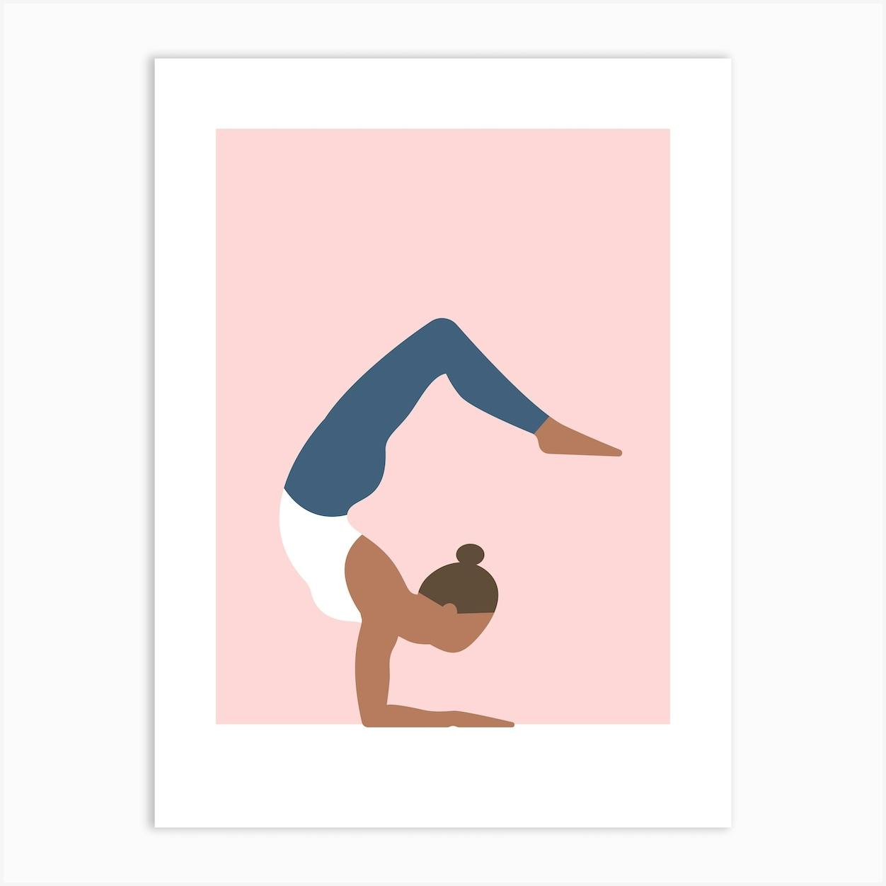 Canvas Print set of vector illustration of meditating and doing yoga poses  - PIXERS.US